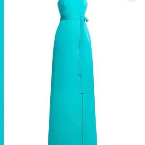 BCBGMaxAzria Strapless Aqua Gown